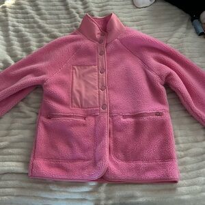 pink fleece jacket